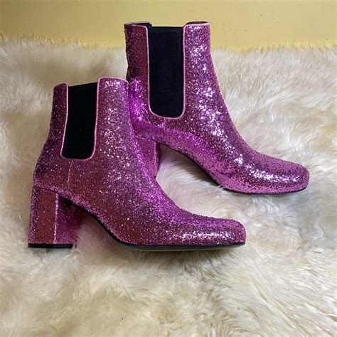 ysl glitter ankle boots|ysl platform boots.